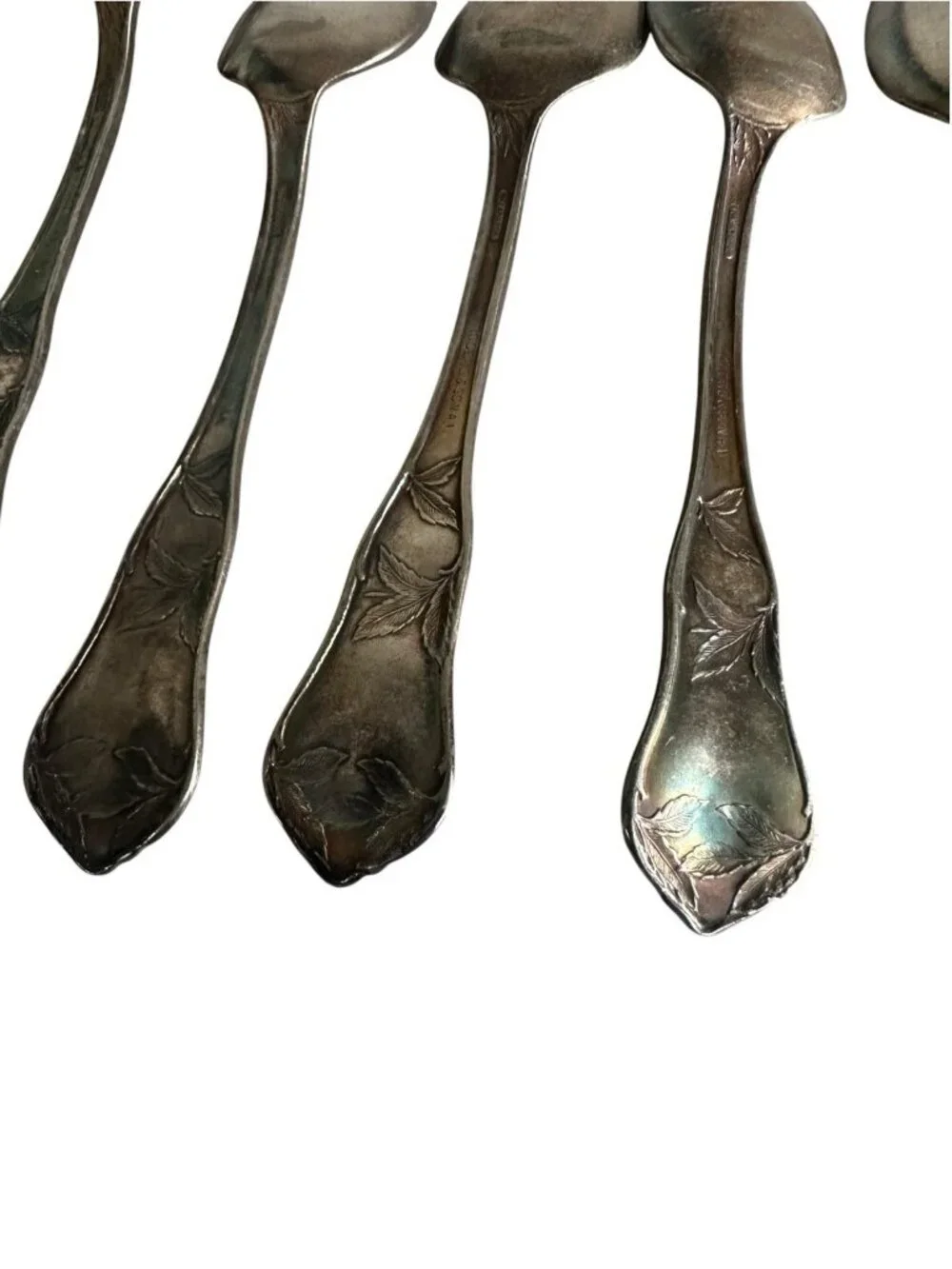 Antique 1910 Rogers & Son AA Sunkist Pattern Set Of 6 Spoons Silverplate